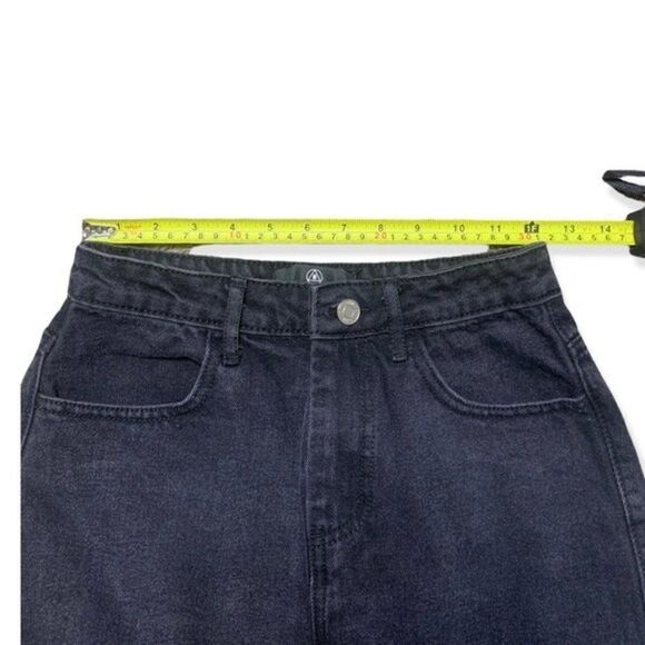 Missguided Denim Skirt Black Size 4 Mirco Mini Bratz High Waisted Shark Bite - Picture 5 of 7